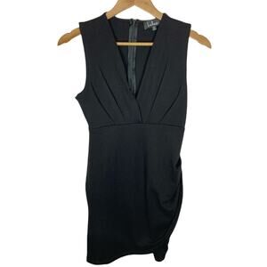 Lulus Black V-Neck Cocktail Little Black Dress Size Medium Asymmetrical